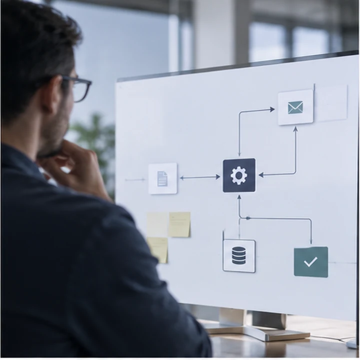 Product team reviewing an intelligent workflow