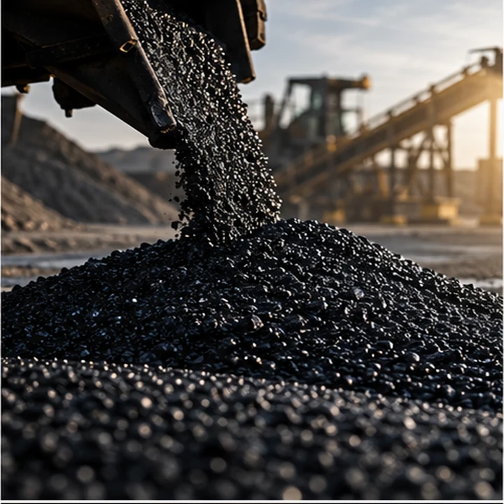 Close view of bitumen material
