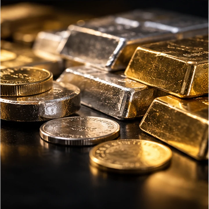 Precious metal bars in a secure setting